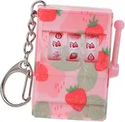[Kisangel] Lucky Mini Slot Machine Keychain Realistic Fidget with Reels and Fruit Symbols Novelty Keyring for Bags Purses Keys Fun Cartoon Design