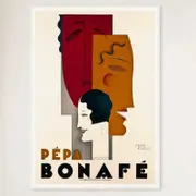 Galrie Pepa Bonafe Vintage Art Deco Poster by Jean Carlu - High Quality Wall Art Home, White Frame, A1 60 x 84cm (23 x 33inch)