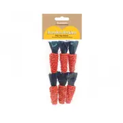 6Pc Rosewood Wooden Mini Sisal Carrots Guinea Pig Pet Activity Toy Red/Black