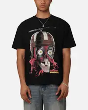 [GOAT CREW] Goat Crew Marvel Deadpool Headpool Vintage T-shirt Black Acidwash - Size L L Black Acidwash