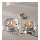 Hollow Wax Holder Round Glass Candle Holder Candlestick Cup Home Decor