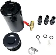 Oil Catch Breather Can Universal Baffled Reservoir Tank Kit With Filter 2-Port