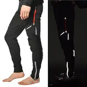 Men's Cycling Pants Hiking Bike Pants Black Trousers Outdoor Reflective Strips Bike Bottoms Windproof Breathable Moisture Wicking Quick Dry Anatomic Design Cam
