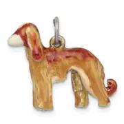 Sterling Silver Enameled Afghan Dog Charm