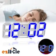 Alarm Calendar Temperature Wall Clock Modern LED Digital 3D White Clock