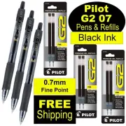 Pilot G2 07 31020 Pens & Refills, Black Gel Ink, 0.7mm Fine Rollerball Pen