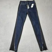 Buffalo David Bitton Jeans Womens 25 Blue Black Ivy High Rise Skinny Jeans NEW