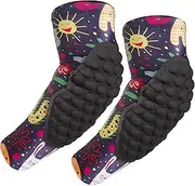 Sports Arm Sleeves Girls Padded Elbow Sleeves 1 Pair Compression Arm Protective Support for Baseball, Soccer, Softball Yellow YS