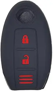 Key Fob Cover for Nissan X-Trail: 3 Buttons Key Fob Case Fit for Nissan Qashqai X Trail 2010 2011 2012 2013 2014 2015 2016 2017 2018 2019 2020 2021 2022 丨Remote Protector丨Silicone Fashion BlackRed
