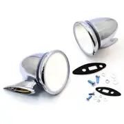 BULLET STYLE CHROME COOPER GAM105 CLASSIC MINI WING MIRRORS AUSTIN MORRIS RACING