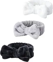 WSYUB Headband for Washing Face, Spa Bow Hair Band, Fluffy Makeup Headbands, Slumber Party Supplies, Facial Headbands