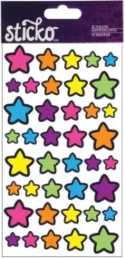 Technicolor Stars 4x7", scrapbook stickers Sticko 52-00961