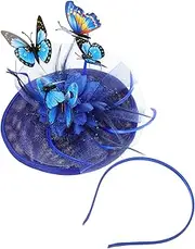 [Holibanna] Butterfly Cocktail Hat Bridal Shower Charm Hat for Women Floral Bridesmaid Hair Accessories Guests Butterfly Clip Ladies Hat Bridal Hair Clip Butterfly Hat Dress Weddings Black Abs