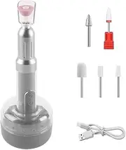 Sarini Electric Nail Files, Portable Nail Drill Set with Rechargeable Base, 6 Adjustable Speeds for Nail Art, DIY or Salon Use