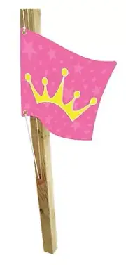 Princess Flag with Hoisting System Playground Accessories Cubby House Fort Pink