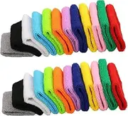 12 Pairs (24 PCS) Colorful Sports Wristbands Cotton Sweatband Wristbands Wrist Sweatbands Wrist Sweat Bands for for Men and Women, Good for Tennis, Basketball, Running, Gym, Working Out