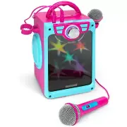 Kids Karaoke Machine for Girls - Pink Portable Karaoke Speaker System Set wit...