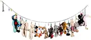 Stuffed Toy Storage Chain Hanging Plush Toys Holder Stuffed Animals Organizer Chain Boho Toy Display Organizer with 20PCS Metal Clips(79inch)