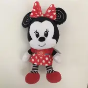 NEW 12” Disney Baby Minnie Mouse Plush Soft Toy Red Black White Visual Contrast