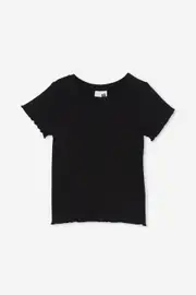 [Cotton On Kids] Cotton On Kids - Raya Baby Tee - Black rib 6 BLACK RIB