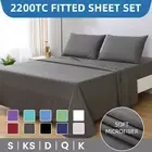 Hotel 2200TC 4 Pieces Premium Soft Flat Fitted Sheet Set Single/KS/Queen/King AU