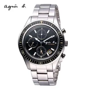 【agnes b.】BF3002P1 法式時尚風格三眼錶/40mm/公司貨(展示品清倉促銷)