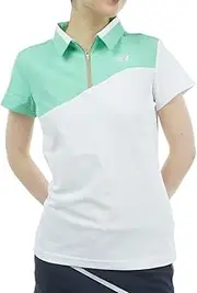 New Balance Golf 012-4168502 Women's Half Zip Polo Shirt (FIELDSENSOR EX: Sweat Absorbent, Quick Drying, Stretch) / Golf, 030_white, 1