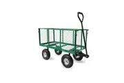 Steel Mesh Garden Trolley Cart - Green