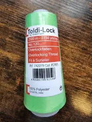 TOLDI-LOCK OVERLOCK THREAD. By Gutermann 100% Polyester, 2734 Yd (2500 M) Green