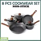 8PCS Cookware Set Frypan Frying Pan Non-stick Casserole Saucepan Pot Cooking AU