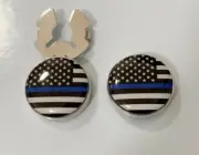 Button Cover-Police Thin Blue Line Flag