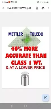 CERTIFIED CALIBRATION WEIGHT METTLER NEW! CLASS E2 100 GRAM,40% more accurate!