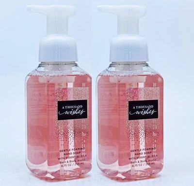 2 Bath Body Works A THOUSAND WISHES Gentle Clean Foaming Hand Soap 8.75 oz