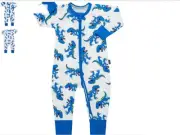 Bonds Zip Wondersuit White/Blue Dinosaur - Size 00 - BNWT