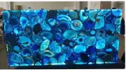 Blue Agate Stone Dining Table Handcrafted Furniture for Stylish Entryways