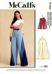McCall's R11888 Patchwork Shorts & Pants, Contour Waistband Sz 16-24 UNCUT M8408