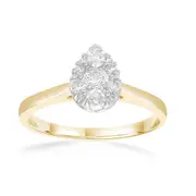 Pear Shape Ring with 0.45ct of Diamonds in 9kt Yellow Gold