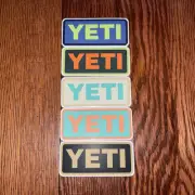 Set Of 5 Authentic Yeti Cooler Stickers *NEW* Assorted Colors