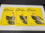 3 NJ Hand Tied English Hook W/GLOW SQUID+DROPPER LOOP Fluke/Summer Flounder Rigs
