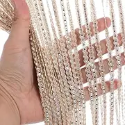 Bead Curtains for Doorway,100x200cm Beaded Boor Curtains Crystal Beads Curtain Glitter Beaded Doorway Curtain Bedroom Privacy Decor Tassel String Curtain (Champagne)