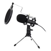 USB Condenser Microphone Set For KTV Home Recording Online Classes & Mobile NEW