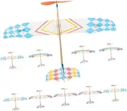 BESPORTBLE 10Pcs Rubber Band Powered Airplane Model Educational Assemble for Glider Kits to Enhance Imagination and Practical Skills Birthday and Year