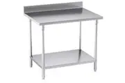 SOGA Commercial Catering Kitchen Stainless Steel Prep Work Bench Table with Back-splash 100*70*85cm