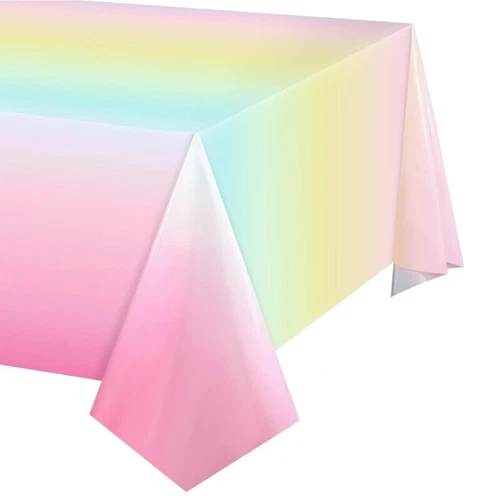 Rainbow Birthday Party Tablecloth Waterproofie Plastic Disposable Table Cloth