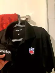 Captain Morgan NFL black sport-tek polo golf shirt men's Small NEW