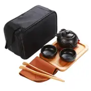 Portable Travel Tea Set Porcelain Kung Fu Tea Ware with a Teapot & 2 Teacups & T