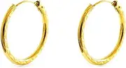 [Monde Petit] Mondepe 2987 18ct Yellow Gold Round Carved Earrings 18 x 2 mm Normal Yellow Gold - No Gemstone, Normal, Yellow Gold, No Gemstone