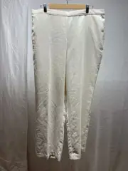 Alfred Dunner Pants Women's Size 18 White Corduroy Fit Elastic Waist Comfort