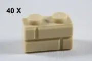LEGO® Tan Brick 1 x 2 with Masonry Profile [40 Pieces] ID 98283 ..