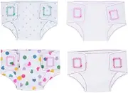 Gatuida 4pcs Girl Doll Diapers: 18 Inch Cloth Nappies Reusable Doll Underwear Accessories for Baby Dolls Role Play Party Dress Up